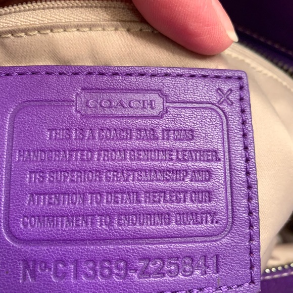 Purple Coach Purse - Picture 6 of 7